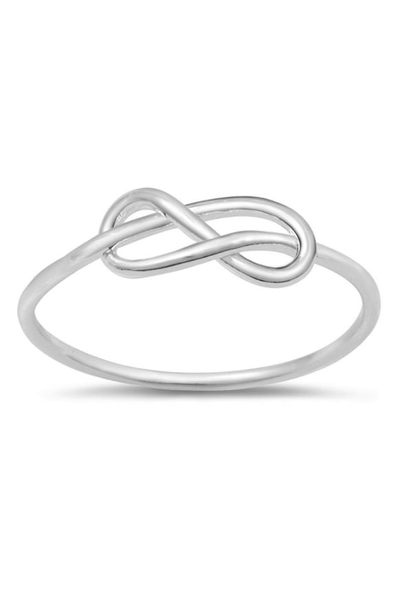 CHOOSE YOUR COLOR Infinity Knot Forever Love Ring .925 Sterling Silver Band Jewelry Female Size 8