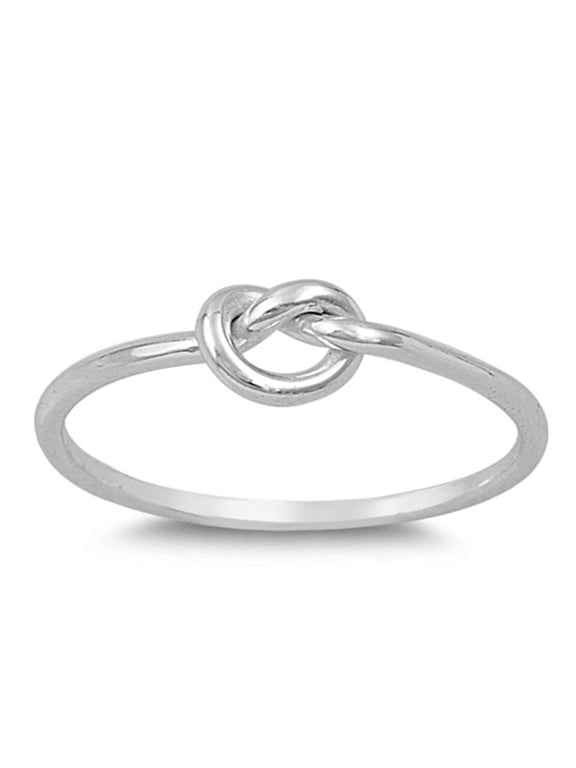 CHOOSE YOUR COLOR Infinity Knot Love Ring .925 Sterling Silver Band Jewelry Female Male Size 3