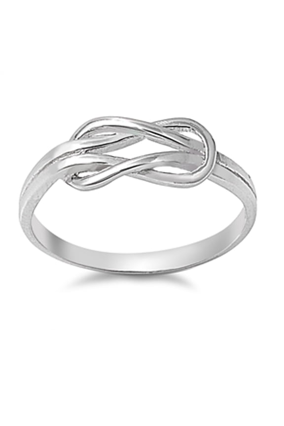 CHOOSE YOUR COLOR Infinity Knot Seat Buckle Ring .925 Sterling Silver Band Jewelry Female Size 5