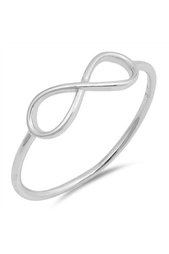 CHOOSE YOUR COLOR Infinity Love Knot Promise Ring .925 Sterling Silver Band Jewelry Female Size 5