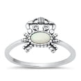 thumbnail image 1 of CHOOSE YOUR COLOR King Crab White Simulated Opal Ring .925 Sterling Silver Band CZ Female Size 10, 1 of 4