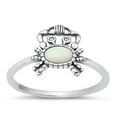 thumbnail image 1 of CHOOSE YOUR COLOR King Crab White Simulated Opal Ring .925 Sterling Silver Band CZ Female Size 7, 1 of 4