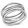 thumbnail image 1 of CHOOSE YOUR COLOR Knot Bar Line Design Ring .925 Sterling Silver Band Jewelry Female Male Size 12, 1 of 4