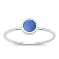 thumbnail image 1 of CHOOSE YOUR COLOR Lapis Chic Minimalist Ring .925 Sterling Silver Band Blue CZ Female Size 7, 1 of 4