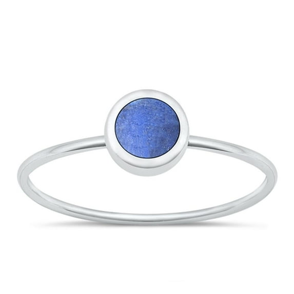 CHOOSE YOUR COLOR Lapis Chic Minimalist Ring .925 Sterling Silver Band Blue CZ Female Size 7