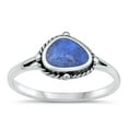 thumbnail image 1 of CHOOSE YOUR COLOR Lapis Promise Bali Ring .925 Sterling Silver Band Blue CZ Female Size 9, 1 of 4