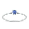 thumbnail image 1 of CHOOSE YOUR COLOR Lapis Promise Ring .925 Sterling Silver Minimalist Band Blue CZ Female Size 8, 1 of 4