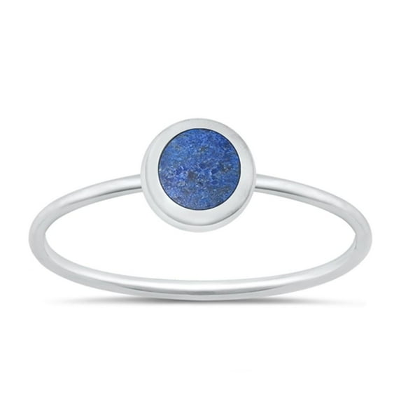 CHOOSE YOUR COLOR Lapis Ring .925 Sterling Silver Minimalist Band Blue CZ Jewelry Female Size 2