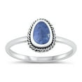thumbnail image 1 of CHOOSE YOUR COLOR Lapis Wholesale Bali Ring .925 Sterling Silver Band Blue CZ Female Size 6, 1 of 4