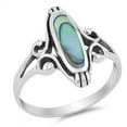thumbnail image 1 of CHOOSE YOUR COLOR Long Abalone Solitaire Wholesale Ring .925 Sterling Silver Band Jewelry Female Size 10, 1 of 4