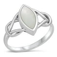 thumbnail image 1 of CHOOSE YOUR COLOR Marquise Simulated Mother of Pearl Wholesale Ring .925 Sterling Silver Band Female Size 4, 1 of 4