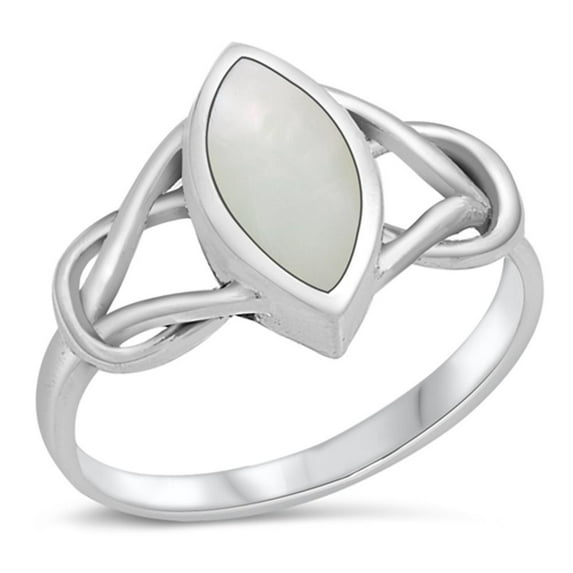 CHOOSE YOUR COLOR Marquise Simulated Mother of Pearl Wholesale Ring .925 Sterling Silver Band Female Size 4