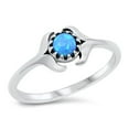thumbnail image 1 of CHOOSE YOUR COLOR Mermaid Double Tail Whale Ring .925 Sterling Silver Band Blue CZ Female Size 7, 1 of 4