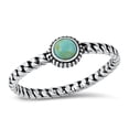 thumbnail image 1 of CHOOSE YOUR COLOR Miami Cuban Simulated Turquoise Ring .925 Sterling Silver Band Blue CZ Female Size 10, 1 of 4