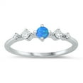 thumbnail image 1 of CHOOSE YOUR COLOR Minimalist Engagement Ring .925 Sterling Silver Band White CZ Female Size 4, 1 of 4