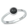 thumbnail image 1 of CHOOSE YOUR COLOR Minimalist Simulated Black Onyx Ring .925 Sterling Silver Band CZ Female Size 10, 1 of 4