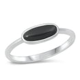 thumbnail image 1 of CHOOSE YOUR COLOR Minimalist Simulated Black Onyx Ring .925 Sterling Silver Band CZ Female Size 4, 1 of 4