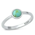 thumbnail image 1 of CHOOSE YOUR COLOR Minimalist Simulated Turquoise Wholesale Ring .925 Sterling Silver Band Blue CZ Female Size 9, 1 of 4