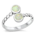 thumbnail image 1 of CHOOSE YOUR COLOR Modern Circle Wrap Ring .925 Sterling Silver Band White CZ Female Size 8, 1 of 4