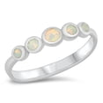 thumbnail image 1 of CHOOSE YOUR COLOR Modern Mosaic Circle Ring .925 Sterling Silver Band White CZ Female Size 10, 1 of 4
