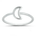 thumbnail image 1 of CHOOSE YOUR COLOR Moon Dainty Mystical Ring .925 Sterling Silver Band Jewelry Female Male Size 9, 1 of 4