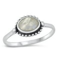 thumbnail image 1 of CHOOSE YOUR COLOR Moonstone Bali Ring .925 Chic Sterling Silver Band White CZ Female Size 4, 1 of 4