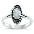 thumbnail image 1 of CHOOSE YOUR COLOR Moonstone Boho Ring .925 Sterling Silver Band White CZ Jewelry Female Size 7, 1 of 4