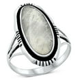 thumbnail image 1 of CHOOSE YOUR COLOR Moonstone Cocktail Ring .925 Chic Sterling Silver Band White CZ Female Size 10, 1 of 4