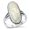 thumbnail image 1 of CHOOSE YOUR COLOR Moonstone Cocktail Ring .925 Sterling Silver Band White CZ Female Size 7, 1 of 4