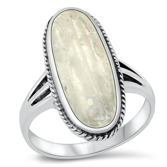 CHOOSE YOUR COLOR Moonstone Cocktail Ring .925 Sterling Silver Band White CZ Female Size 7
