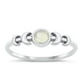 thumbnail image 1 of CHOOSE YOUR COLOR Moonstone Moon Ring .925 Sterling Silver Band White CZ Jewelry Female Size 6, 1 of 4