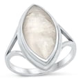 thumbnail image 1 of CHOOSE YOUR COLOR Moonstone Promise Cocktail Ring .925 Sterling Silver Band White CZ Female Size 8, 1 of 4