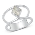 thumbnail image 1 of CHOOSE YOUR COLOR Moonstone Thumb Ring .925 Sterling Silver Band White CZ Jewelry Female Size 6, 1 of 4