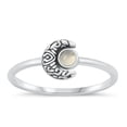 thumbnail image 1 of CHOOSE YOUR COLOR Moonstone Wholesale Bali Moon Ring .925 Sterling Silver Band White CZ Female Size 5, 1 of 4