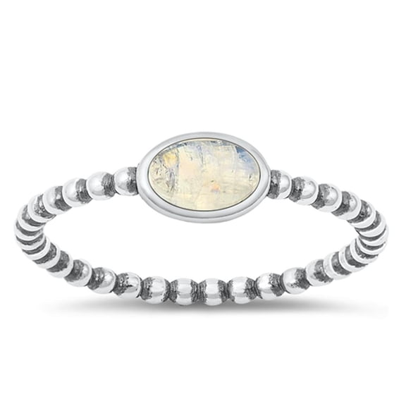 CHOOSE YOUR COLOR Moonstone Wholesale Ring 925 Sterling Silver Bali Style Band White CZ Female Size 6