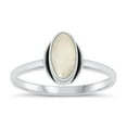 thumbnail image 1 of CHOOSE YOUR COLOR Moonstone Wholesale Ring .925 Sterling Silver High Polished Band White CZ Female Size 9, 1 of 4