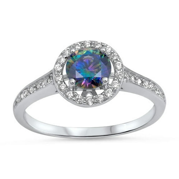 CHOOSE YOUR COLOR Multi-color CZ Modern Retro Chic Ring .925 Sterling Silver Band Black Female Size 10