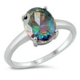 thumbnail image 1 of CHOOSE YOUR COLOR Multi-color CZ Promise Ring .925 Sterling Silver Band Black Female Size 9, 1 of 4