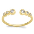 thumbnail image 1 of CHOOSE YOUR COLOR Open Gold-Tone Journey Clear CZ Ring .925 Sterling Silver Band White Female Size 10, 1 of 4
