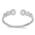 thumbnail image 1 of CHOOSE YOUR COLOR Open Journey White CZ Flexible Ring 925 Sterling Silver Band Female Size 6, 1 of 4