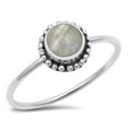 thumbnail image 1 of CHOOSE YOUR COLOR Oxidized Bali Moonstone Ring .925 Sterling Silver Band White CZ Female Size 7, 1 of 4