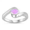 thumbnail image 1 of CHOOSE YOUR COLOR Pink Simulated Opal Girl's Promise Friendship Love 925 Sterling Silver Ring CZ Female Size 9, 1 of 4