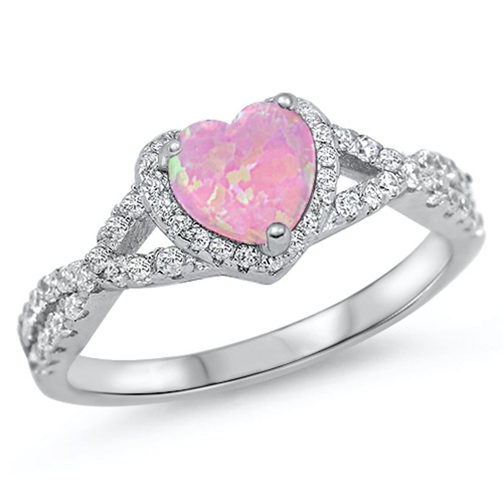 Icy Pink Heart Ring 12