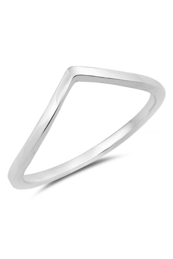 CHOOSE YOUR COLOR Pointed Chevron Thumb Ring .925 Sterling Silver Thin Stackable Band Female Size 11
