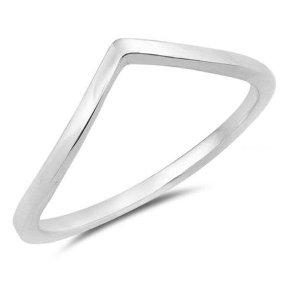 CHOOSE YOUR COLOR Pointed Chevron Thumb Ring .925 Sterling Silver Thin Stackable Band Jewelry Female Size 8