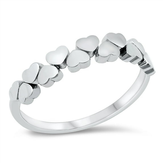 CHOOSE YOUR COLOR Promise Heart Chain Ring .925 Sterling Silver Band Jewelry Female Male Size 8
