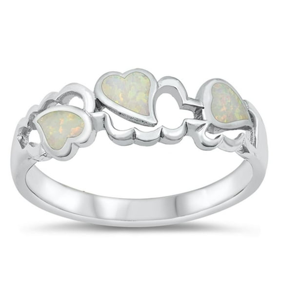 CHOOSE YOUR COLOR Promise Heart Clouds Ring .925 Sterling Silver Band White CZ Female Size 9