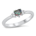 thumbnail image 1 of CHOOSE YOUR COLOR Promise Love Multi-color CZ Ring .925 Sterling Silver Band Black Female Size 4, 1 of 4