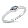 thumbnail image 1 of CHOOSE YOUR COLOR Promise Multi-color CZ Marquise Ring .925 Sterling Silver Band Black Female Size 8, 1 of 4