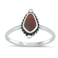 thumbnail image 1 of CHOOSE YOUR COLOR Red Simulated Agate Bali Ring .925 Sterling Silver Band CZ Female Size 10, 1 of 4